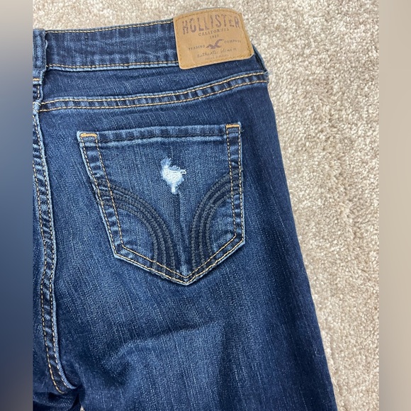 HOLLISTER SUPER SKINNY DARK WASH DISTRESSED JEANS SIZE 24L - Picture 8 of 12